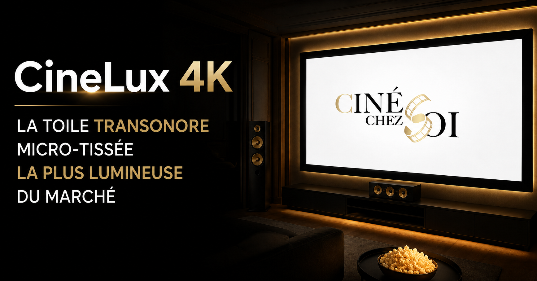 CineLux 4K : la toile transonore micro-tissée la plus lumineuse du marché